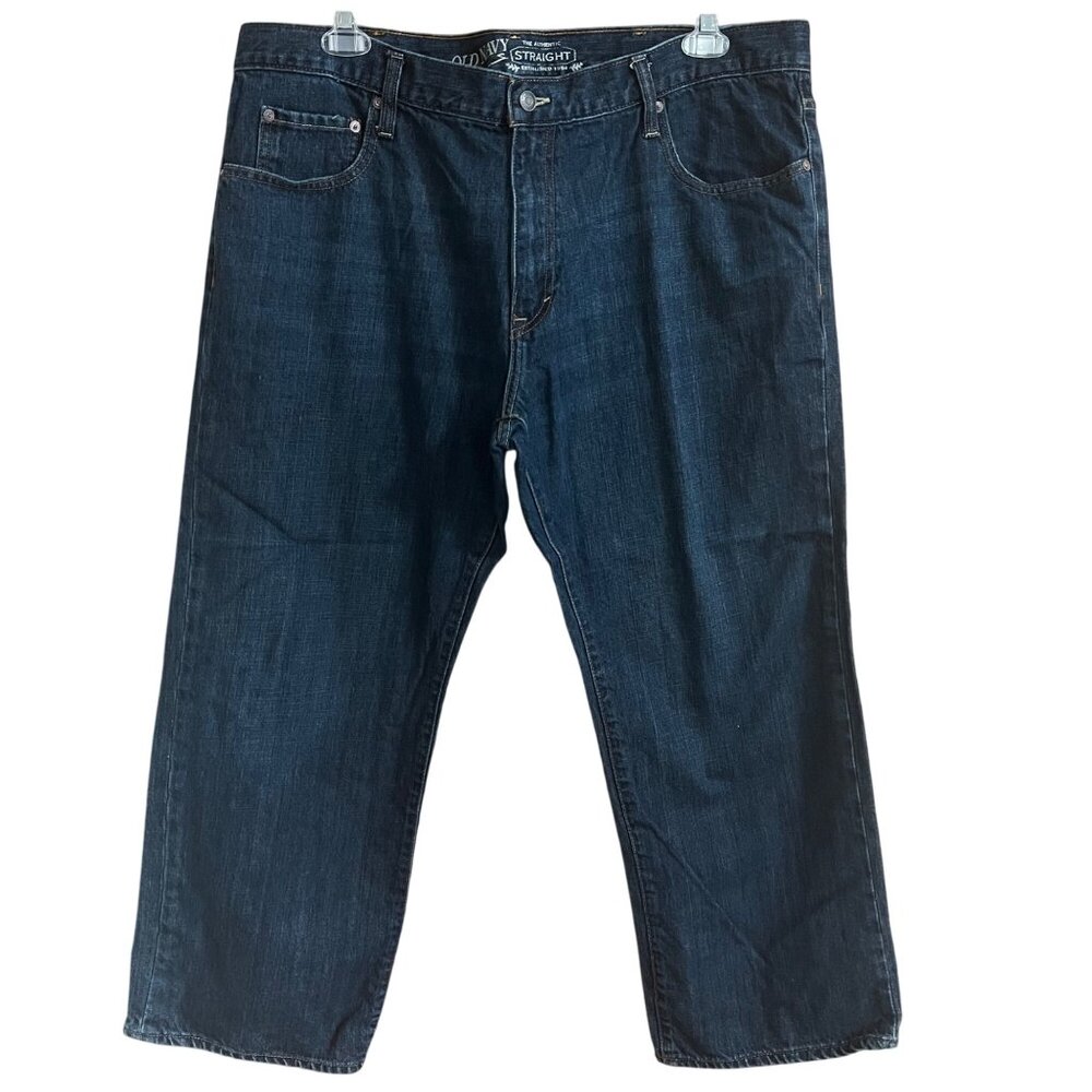 Mens Old Navy Authentic Straight Jeans Cotton Marked 42 x 30 MEASURES 42 x 28 In